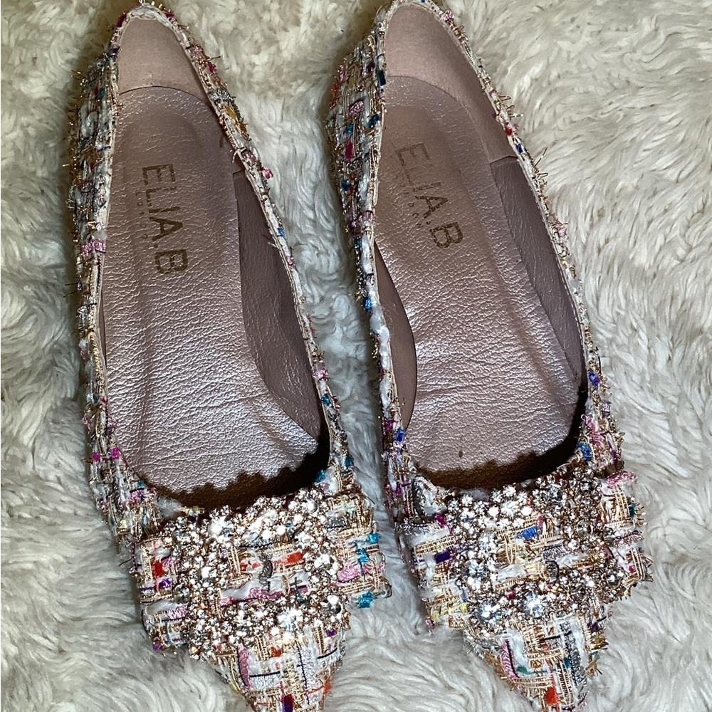 Elia B Anthropologie Tweed womens Ballet Flats shoes size 6 - Picture 6 of 8